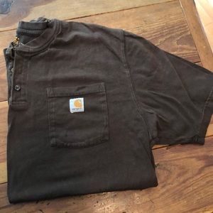 Men’s Carhartt Henley Brown short sleeve work shirt